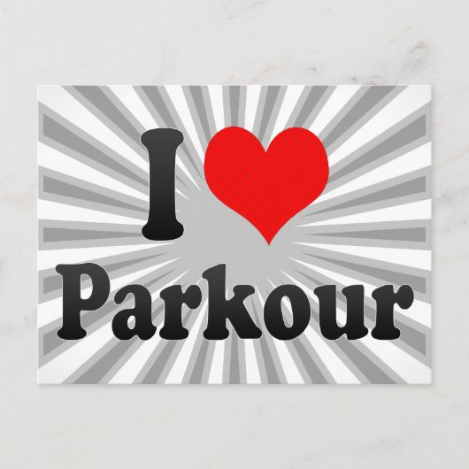 Carte Postale J'aime Parkour (Devant)