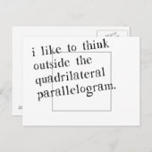 Carte Postale J'Aime Penser Hors De La Boîte (Devant / Derrière)