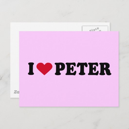 CARTE POSTALE J'AIME PETER (Devant / Derrière)