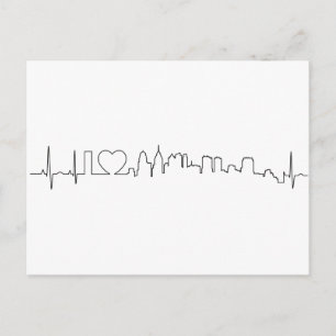 Carte Postale J'aime Philadelphie dans un style ecg extraordinai
