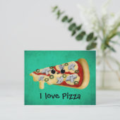 Carte Postale J'aime Pizza (Debout devant)