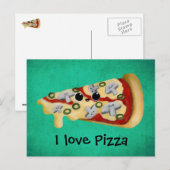 Carte Postale J'aime Pizza (Devant / Derrière)