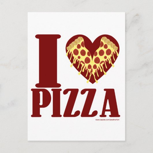 Carte Postale J'aime Pizza (Devant)