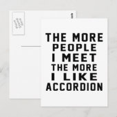 Carte Postale J'Aime Plus D'Accordiation (Devant / Derrière)