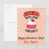 Carte Postale J'aime plus que les cupcakes (Devant / Derrière)