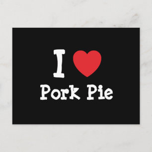 Carte Postale J'aime Pork Pie coeur T-shirt