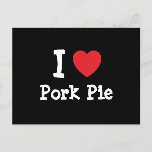 Carte Postale J'aime Pork Pie coeur T-shirt (Devant)