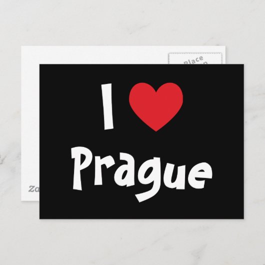 Carte Postale J'aime Prague (Devant / Derrière)