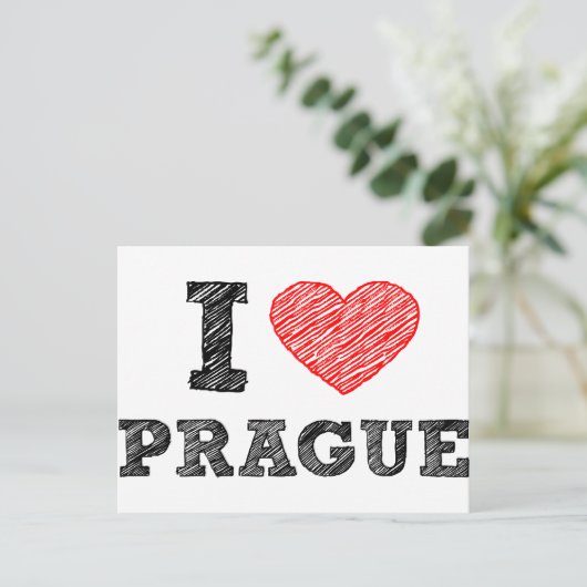 Carte Postale J'aime Prague (Debout devant)