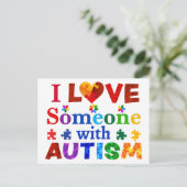 Carte Postale J'aime quelqu'un avec AUTISM (Debout devant)