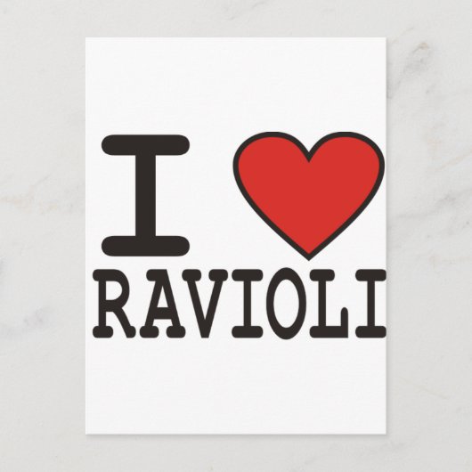 Carte Postale J'aime Ravioli (Devant)