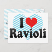 Carte Postale J'aime Ravioli (Devant / Derrière)