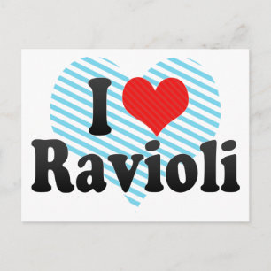 Carte Postale J'aime Ravioli