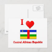 Carte Postale J'aime République Centrafricaine (Devant / Derrière)