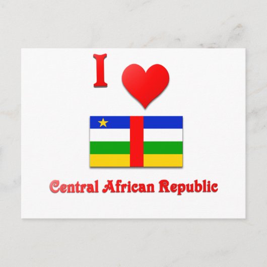 Carte Postale J'aime République Centrafricaine (Devant)