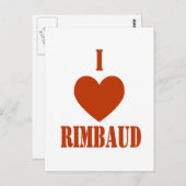 Carte Postale J'aime Rimbaud (Devant / Derrière)