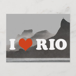 Carte Postale J'aime Rio de Janeiro ~ Brasil