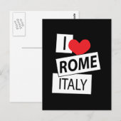 Carte Postale J'aime Rome Italie (Devant / Derrière)