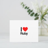 Carte Postale j'aime ruby (Debout devant)