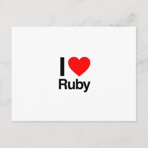 Carte Postale j'aime ruby