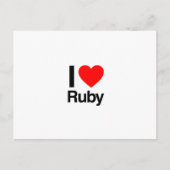 Carte Postale j'aime ruby (Devant)