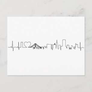 Carte Postale J'aime San Francisco dans un style ecg extraordina