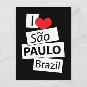Carte Postale J'aime Sao Paulo Brésil