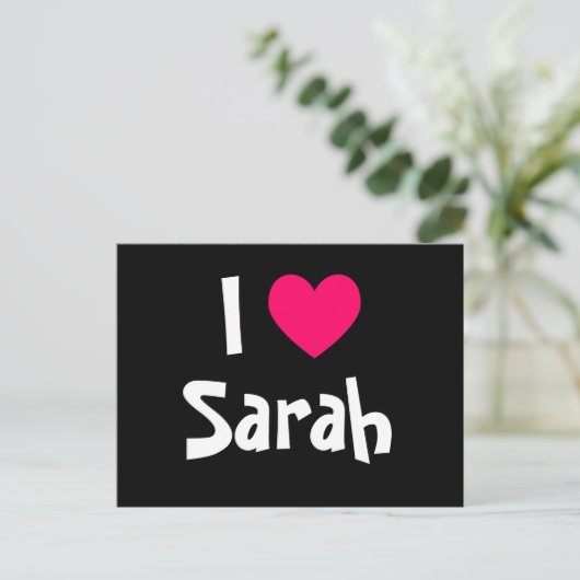 Carte Postale J'aime Sarah (Debout devant)
