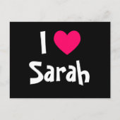 Carte Postale J'aime Sarah (Devant)