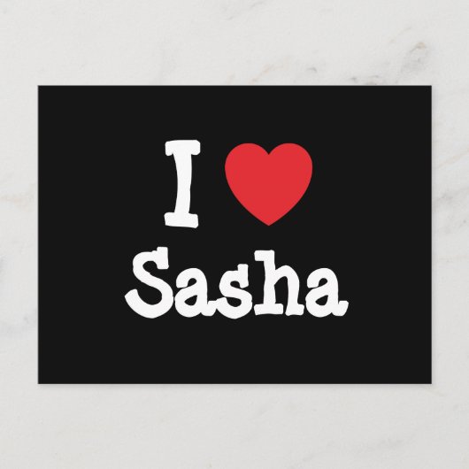 Carte Postale J'aime Sasha T-Shirt coeur (Devant)