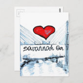 Carte Postale J'aime Savannah Ga (Devant / Derrière)
