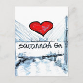 Carte Postale J'aime Savannah Ga (Devant)