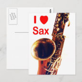 Carte Postale J'aime Sax (Devant / Derrière)