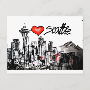 Carte Postale J'aime Seattle