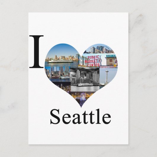 Carte Postale J'aime Seattle (Devant)