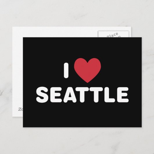 Carte Postale J'aime Seattle (Devant / Derrière)