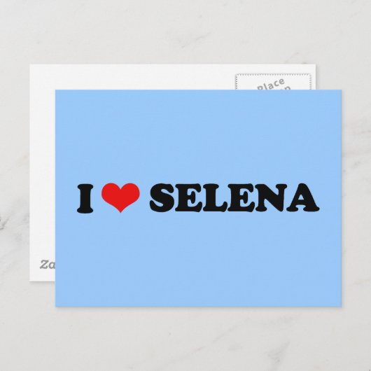 CARTE POSTALE J'AIME SELENA (Devant / Derrière)