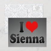 Carte Postale J'aime Sienna (Devant / Derrière)