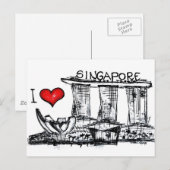 Carte Postale J'aime Singapour (Devant / Derrière)
