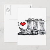 Carte Postale J'aime Singapour (Devant / Derrière)