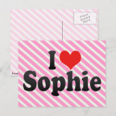 Carte Postale J'aime Sophie (Devant / Derrière)