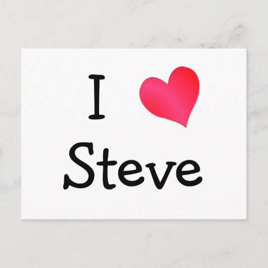 Carte Postale J'aime Steve (Devant)