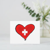 Carte Postale J'aime Suisse drapeau suisse cadeaux design (Debout devant)