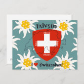 Carte Postale J'aime Suisse Postkarte (Devant / Derrière)