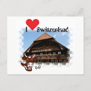 Carte Postale J'aime Suisse Postkarte