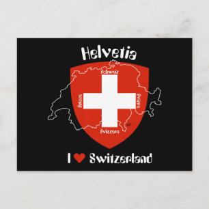 Carte Postale J'aime Suisse Postkarte