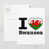 Carte Postale J'aime Swansea (Devant / Derrière)