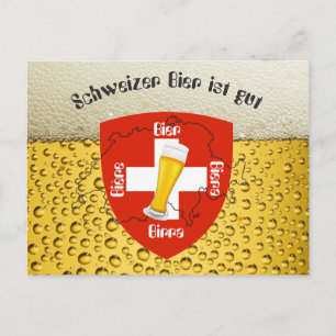 Carte Postale J'aime Swiss Beer Postkarte