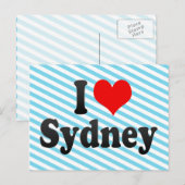 Carte Postale J'aime Sydney (Devant / Derrière)