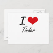 Carte Postale J'aime Tinder (Devant / Derrière)